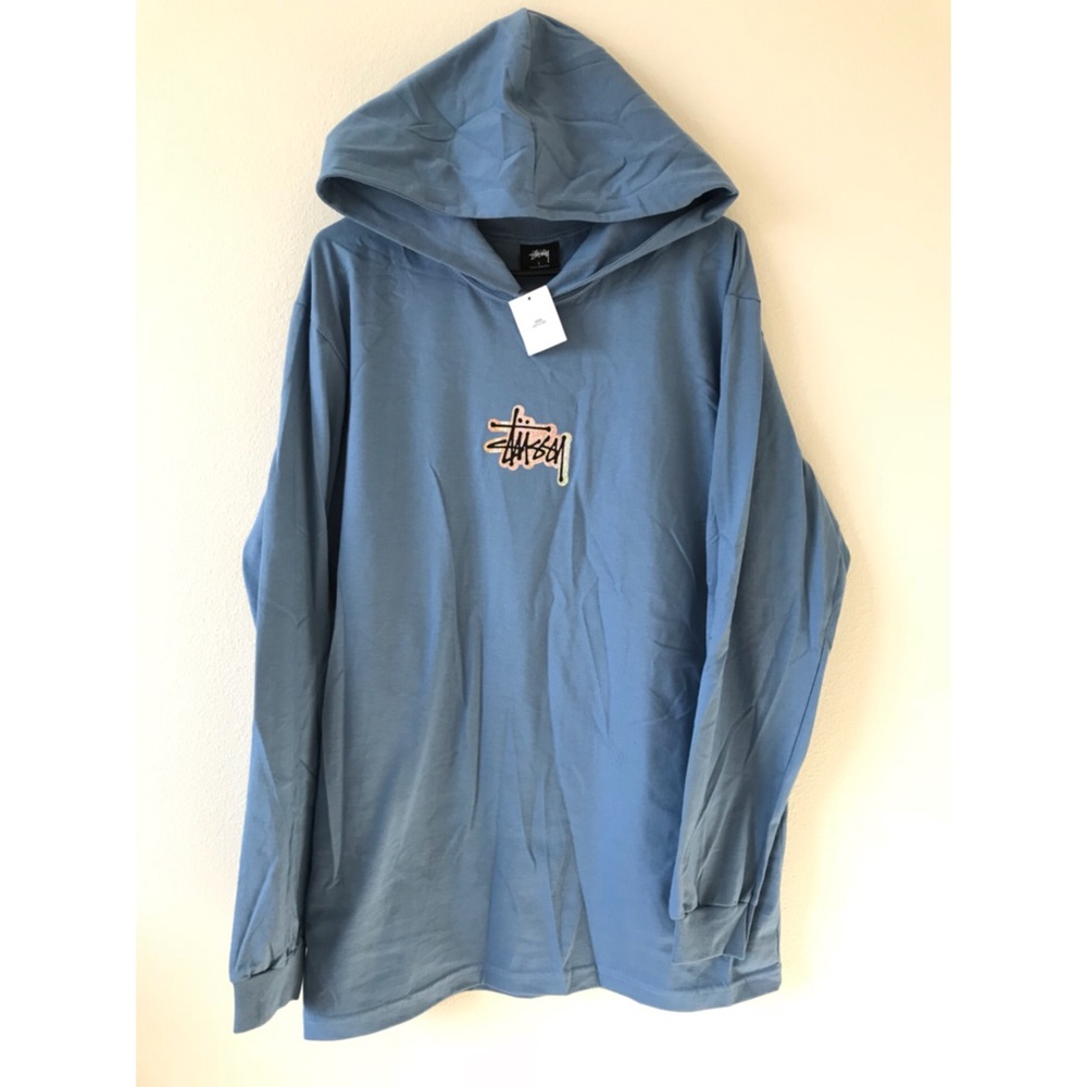 BLUE LONGLINE STUSSY SWEAT SHIRT
